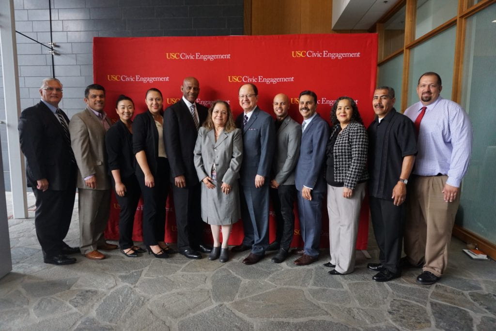 President C. L. Max Nikias joins East LA Community leaders at USC's Business of Biotech Summit.